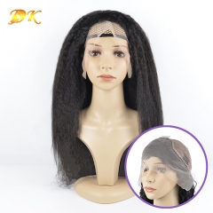 Yaki Half lace Wig 100% human virgin hair Hearts-A