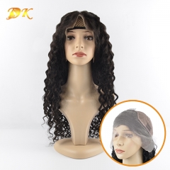 French Wave Hair Half lace frontal Wig 100% human Plus hair