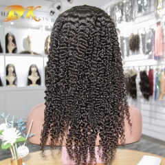 Kinky Curly Hair Half lace frontal Wig 100% human Plus hair