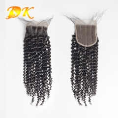 DK Hair Afro Kinky Curly HD Lace Closure 100% Human Hair 4x4 5x5 6x6 7x7 Swiss Lace Closure With Baby Hair Deluxe Virgin Hair