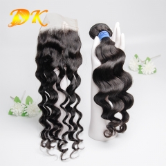 Big Curly Hair Weaving With Transparent HD 4x4 5x5 6x6 Lace Closure Deluxe Virgin Human Hair