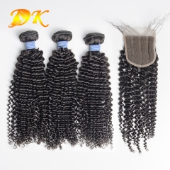 Jerry Kinky Curly HD Transparent 4x4 5x5 6x6 Lace Closure With Bundle Deal Deluxe Human Virgin Hair