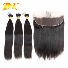 Straight Hair Weaves With HD Transparent 13x4 13x6 Lace Frontal Plus Virgin Human Hair