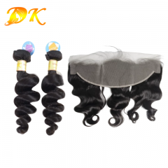 Loose Wave Hair Weaves With 13x4 13x6 HD Transparent Lace Frontal Plus Virgin Human Hair