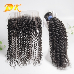 Afro Kinky Curly Hair Weaving & Transparent HD 13x4 13x6 Lace Frontal Deluxe Virgin Human Hair