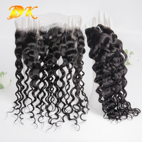 Italian Curly Hair Bundles & 13x4 13x6 Transparent HD Lace Frontal Deluxe Virgin Human Hair