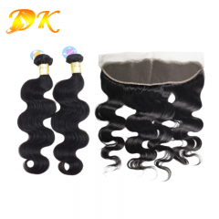 Body Wave Hair Weaves With 13x4 13x6 HD Transparent Lace Frontal Plus Virgin Human Hair